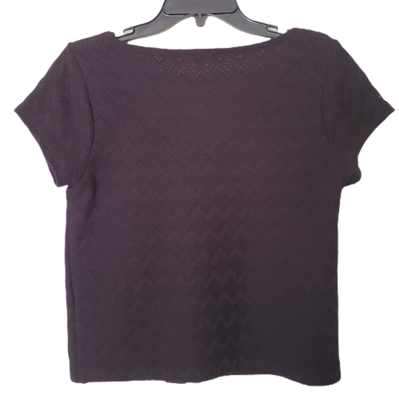Madewell Knit Pointelle Button-Front Scoop Tee - Picture 5 of 5